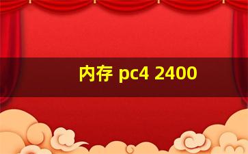 内存 pc4 2400